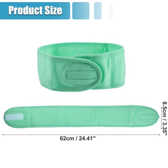 4 Pcs Spa Soft Headband for Face Washing Bath Facial Mask Yoga Green - Picture 4 of 7